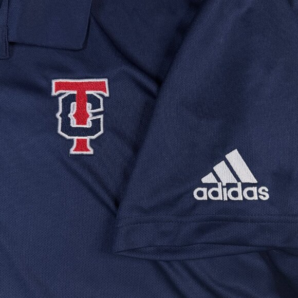 Adidas Navy Teurlings Catholic School Short Sleeve Golf Grind Polo Shirt Sz 3XL - Picture 8 of 8